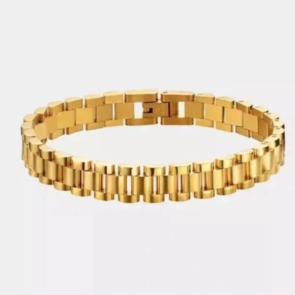 NEW HIPHOP 18K GOLD BANGLE BRACELET, NICE BRACELET, CUTE BRACELET - Picture 3 of 6
